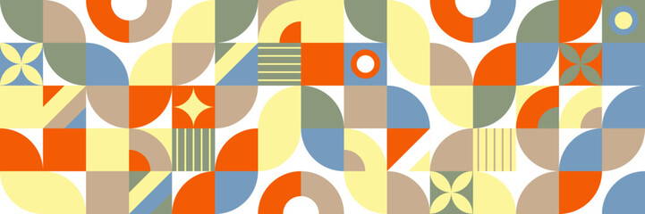 Obraz premium Abstract geometric pattern design in retro style. Vector illustration.