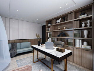 3D rendering, business office, study design