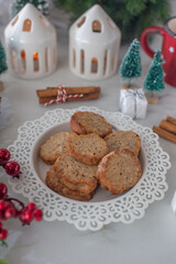 Fototapeta na wymiar Polvoron - Spanish almond christmas cookies shortbread 