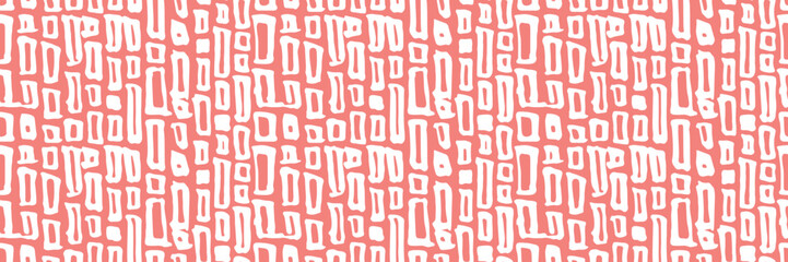 Grunge doodles pattern. Tribal simple ornament seamless pattern. Grunge ethnic background. Simple doodle pattern. Modern fabric design. 80s or 90s clothes fabric. Contemporary ornaments.