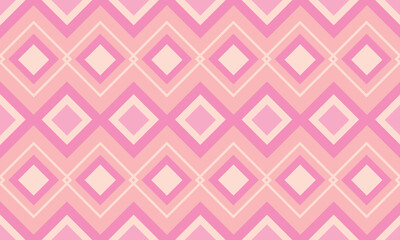 Obraz premium abstract geometric Ethnic Pattern fabric pastel pink squares background or wallpaper. 