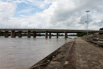 Naklejka premium Rimping river north of Thailand Kamphaeng Phet