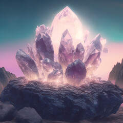 Fototapeta na wymiar Precious crystals with powers of healing, magic, mysticism and more. 