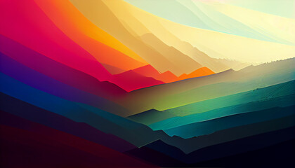 Obraz premium Abstraction. Falling multi-colored waves towards the middle of the composition: from dark brown to light yellow.