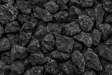 Natural black coals for background. Industrial coals. Volcanic rock