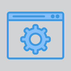Obraz premium Configuration icon in blue style about browser, use for website mobile app presentation