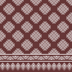 Traditional ethnic pattern brown background Aztec Indian Indonesian African Vector for fabric print sarong carpet curtain 