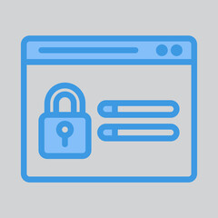 Obraz premium Password icon in blue style about browser, use for website mobile app presentation