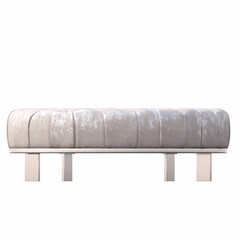 soft pouf isolated on white background, interior furniture, 3D illustration, cg render