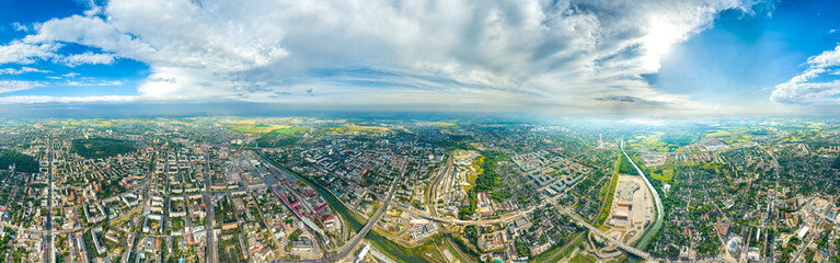 Tula, Russia. Panorama of the city. Summer. Panorama 360. Aerial view