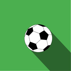 soccer ball on green background. Illustration stock vector.