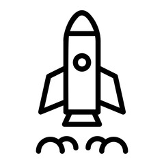 rocket line icon