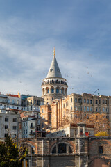Fototapeta premium View at the Galata Tower in Istanbul.