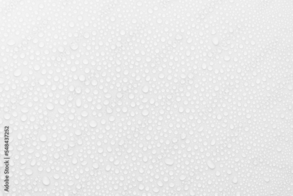 Poster water drops on white background as soft light matte pattern with tiny droplets in elegant modern min