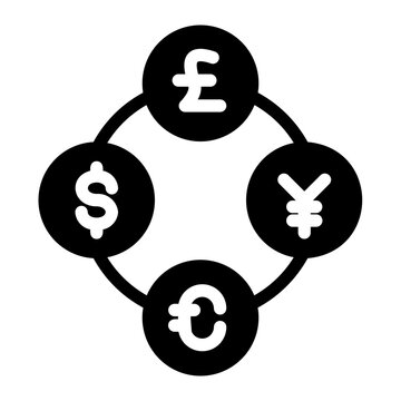 currency exchange glyph icon