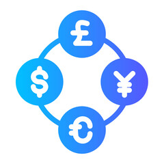 currency exchange gradient icon