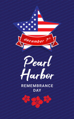 National Pearl Harbor Remembrance Day. Holiday vector concept, December 7.