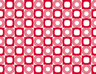 Minimalist vecor pattern made of simle geometry in red color
