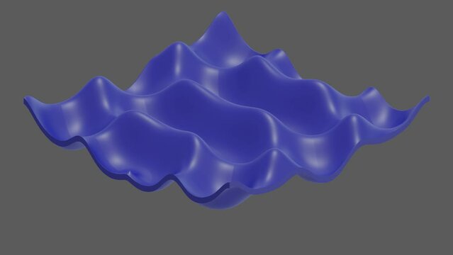 Mechanical waves. Resonance and interference. Earthquake model. Visualization of a mechanical harmonic wave model. Waves in physics and mathematics. 3D render