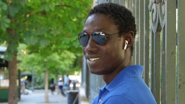 Multiethnic diverse people - mand and woman - laughing and looking camera joyful