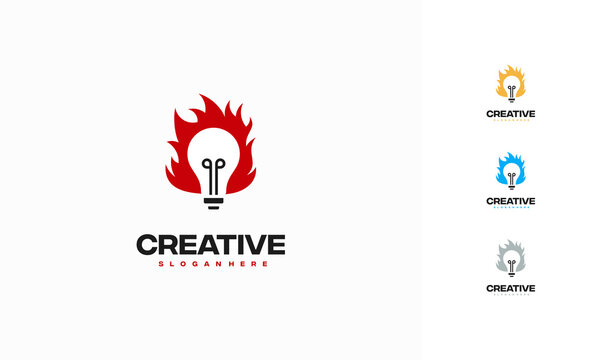 Creative Fire Bulb logo designs concept vector, Inspiration Education logo symbol