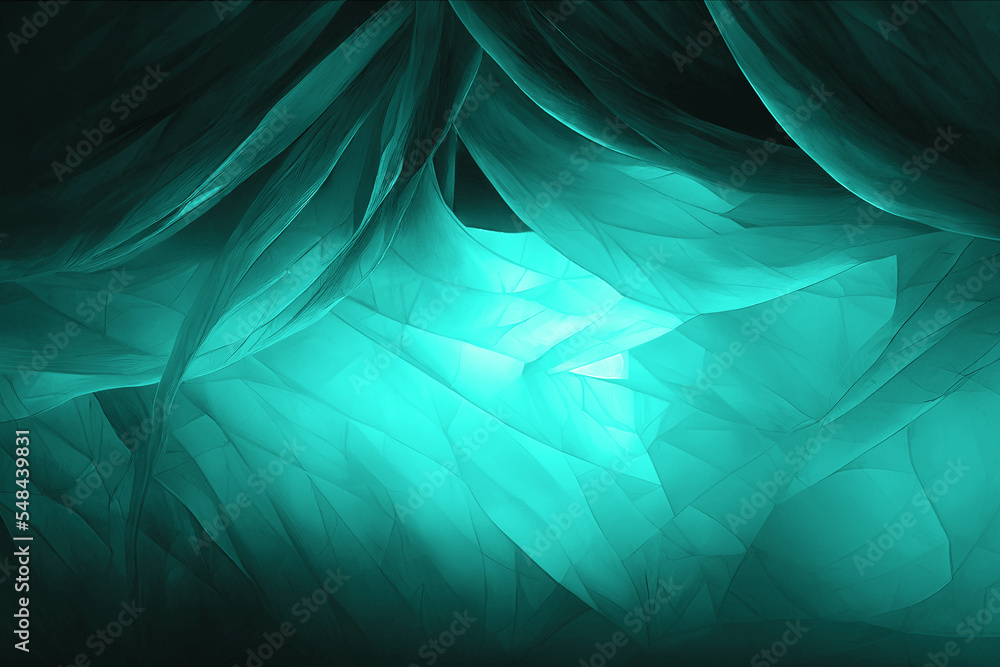 Wall mural Turquoise, blue and green background texture, wavy silky pattern with different shades of light natural colors beautiful, wave and flowing design
