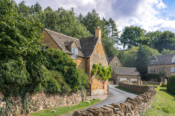 Beautiful British traditional village Snowshill captured in a summer day in England, UK