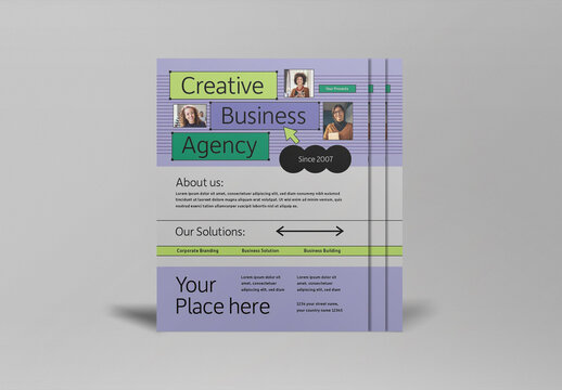 Lilac Geometric Creative Business Agency Flyer
