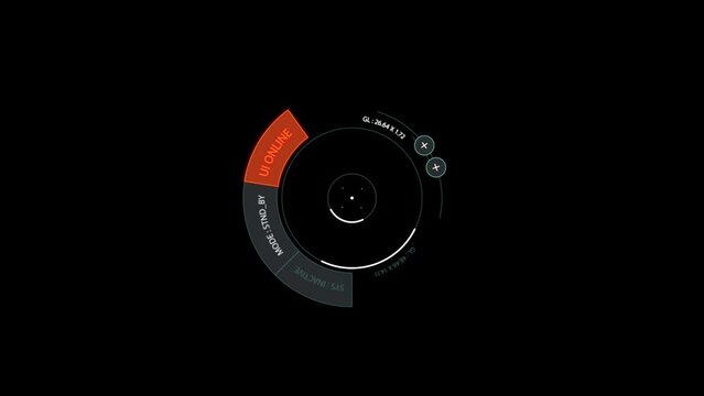 HUD Circle User interface on isolated black background. Target searching scope and scanning element theme. Digital UI and Sci-fi circular. 4K motion graphic footage video