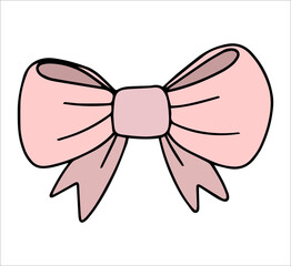 Bow doodle in beautiful style. Vintage vector.