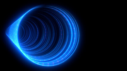 Blue lines glowing in spiral form