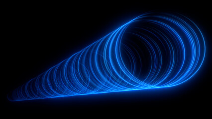 Blue lines glowing in spiral form