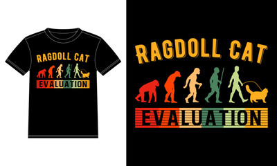 Ragdoll Cat Evaluation T-shirt Design template, Ragdoll Cat on Board, Car Window Sticker Vector for cat lovers, Black on white apparel design
