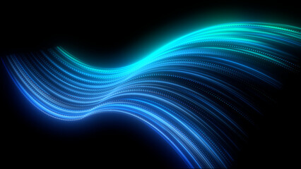 Blowing effect, flowing blue lines
