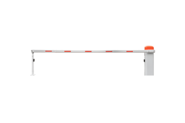 Closed boom barrier isolated on white background.
