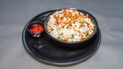 Veg Burnt Garlic Fried Rice
