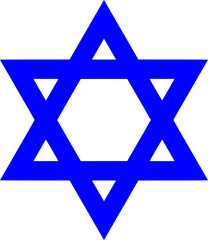 Star of David blue symbol isolated