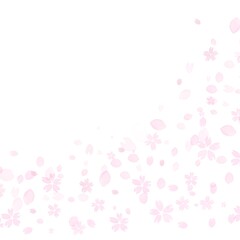 桜の花びらが舞う水彩画イラスト