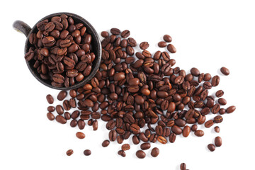 Coffee beans in cup
