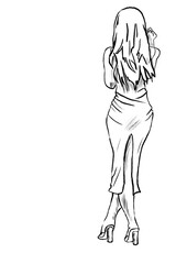  an young beauty woman in red dress