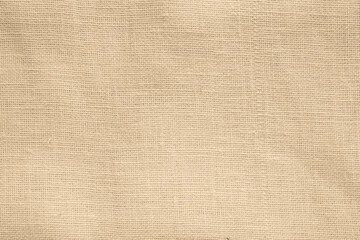 Fototapeta na wymiar natural fabric linen brown sack pattern canvas or background. sackcloth textured. Textile seamless cream Japanese design.