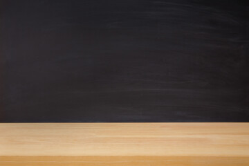 Abstract Natural wood table texture on Chalk rubbed out on background : Top view of plank wood for graphic stand product, interior design or montage display your product. Education concept.
