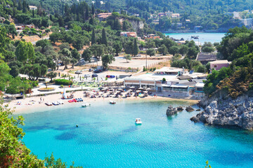 Paleokastritsa beach on Korfu, Greece