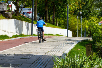 Leisure trail landscape of the park by the river