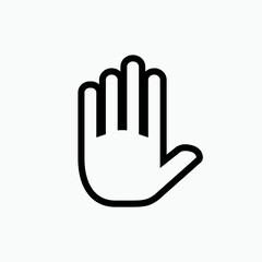 Hand Stop Icon - Vector. Universal Interface.    