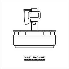 Medical linear X-Ray machine icon. MRI machine icon isolated on white background. X ray sign vector illustration