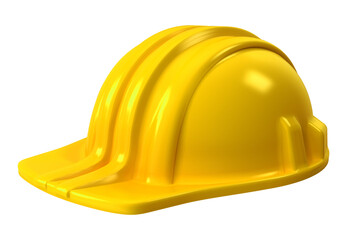 Yellow hardhat on transparent background