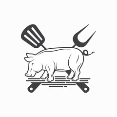 illustration of processed pork, pork food, vector art.