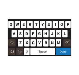 Keyboard of smartphone. Smartphone keyboard dark vector.