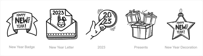 new year badge, new year letter